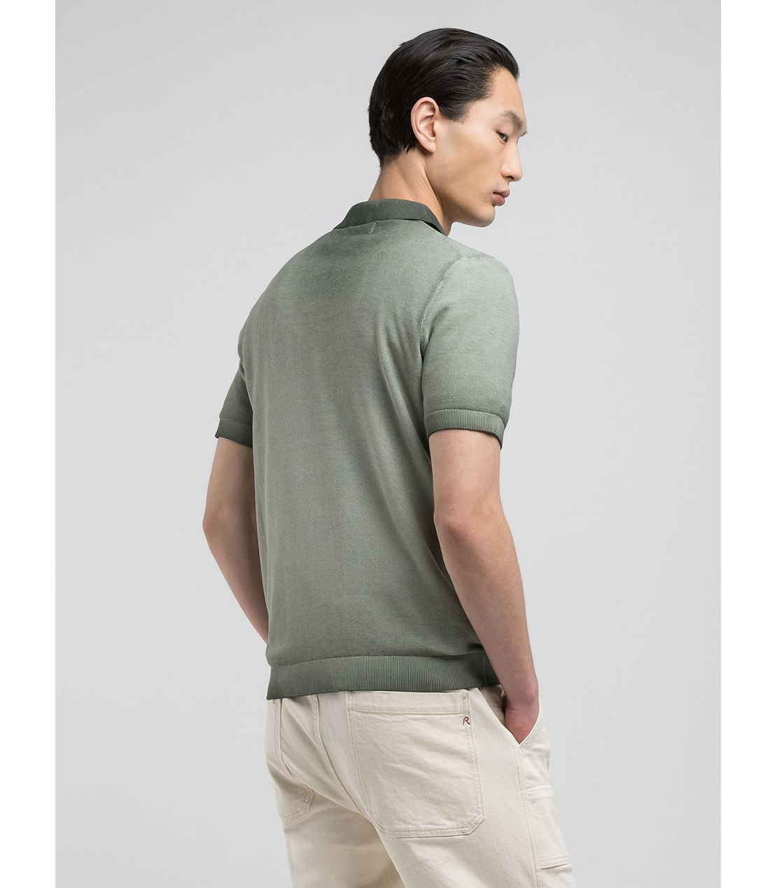 コットンPOLO半袖ニット 詳細画像 オリーブ 2